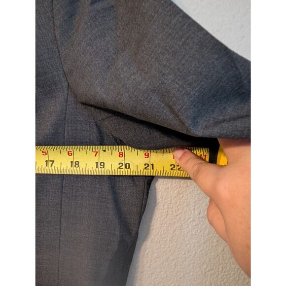 MM Lafleur The Ross Wool Blend Blazer Charcoal Grey Womens +1 (XL) Tw Button - Picture 7 of 9